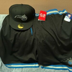 Mens basketball shorts and hat set